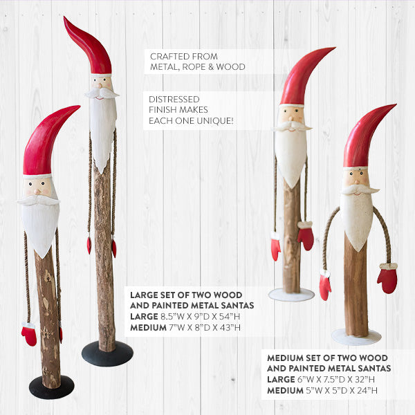 Load image into Gallery viewer, Tall Wooden Painted Santas, Set of Two, Choose Your Size General KAL
