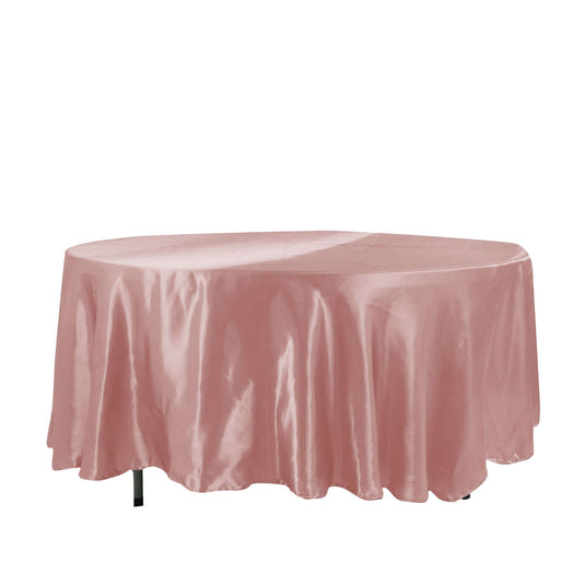 Satin 108" Round Tablecloth Dusty Rose - Smooth and Lustrous Table Cover Tablecloths PROstorez Default Title