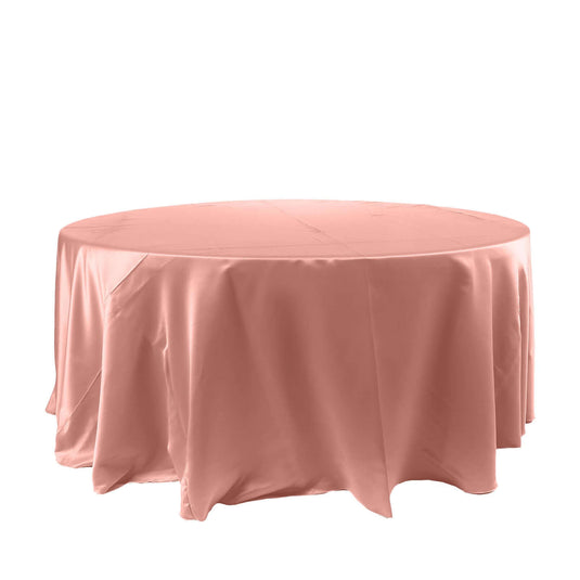 Satin 120" Round Tablecloth Dusty Rose - Stylish Seamless Table Cover Tablecloths PROstorez Default Title