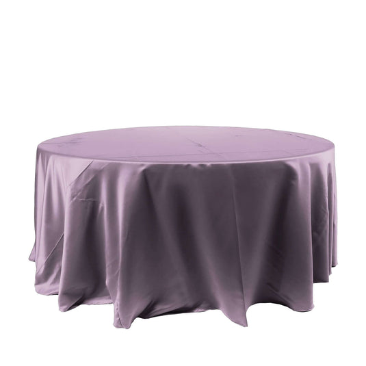 Satin 120" Round Tablecloth Violet Amethyst - Stylish Seamless Table Cover Tablecloths PROstorez Default Title