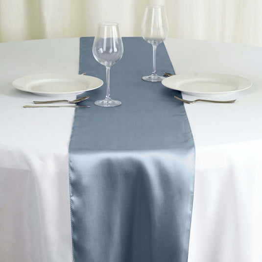 Satin 12"x108" Table Runner Dusty Blue - Stylish Table Linen Runners PROstorez Default Title