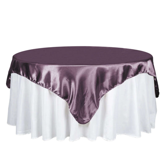 Satin 72"x72" Table Overlay Square Tablecloth Violet Amethyst - Smooth Finish Table Cover Overlays HIER_2143 Default Title