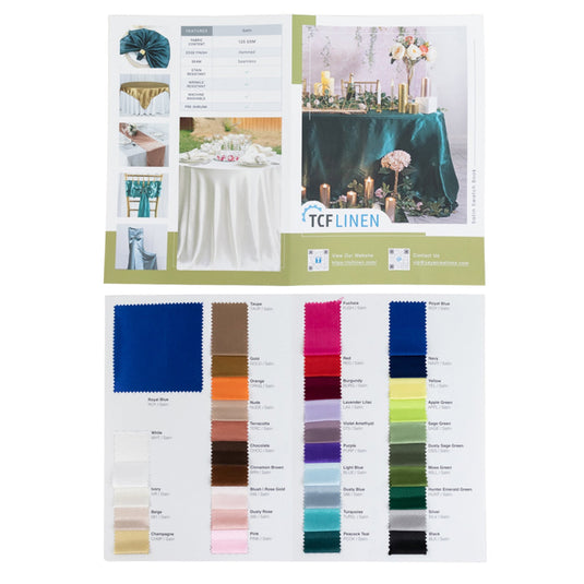 Satin Fabric Sample Book - 34 Colors, High-Quality Swatches for Upholstery, Sewing and Craft Projects Tablecloths HIER_2140