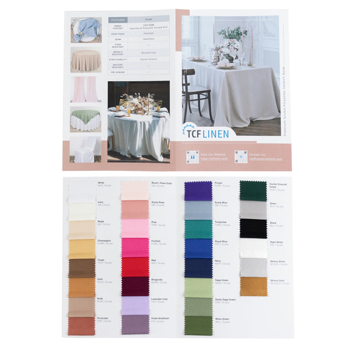 Scuba Polyester Fabric Sample Book - 30 Colors, High-Quality Swatches for Upholstery, Sewing and Craft Projects Tablecloths HIER_2182