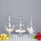 Set of 3 Glass Candy Jars Pedestal Apothecary Design Clear with Snap-On Lids - Stylish Party Favor Containers 10"/12"/14" Decorations PROstorez Default Title