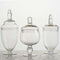 Set of 3 Glass Jars Apothecary Design Clear and Snap-On Lids - Stylish Decorative Candy Buffet Storage 8.5", 9", 10" Decorations PROstorez Default Title