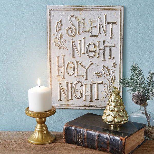 Silent Night Aged White Wall Decor General CTW