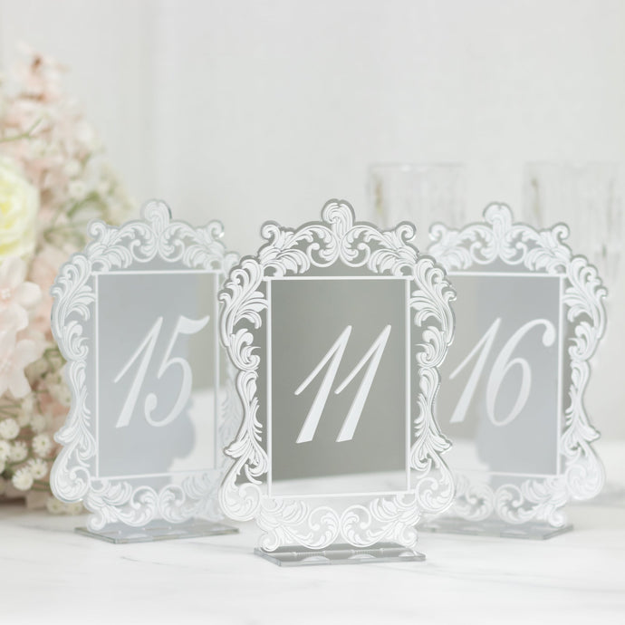 Silver Mirror Arch Acrylic Table Numbers (11-20) - 5