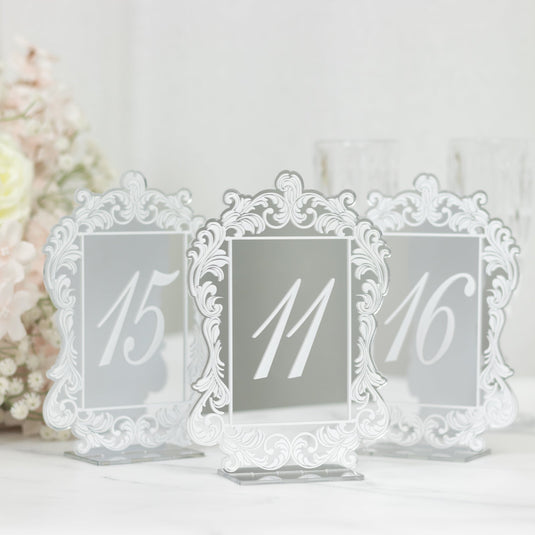 Silver Mirror Arch Acrylic Table Numbers (11-20) - 5