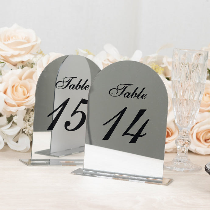 Silver Mirror Arch Acrylic Table Numbers (11-20) - 6