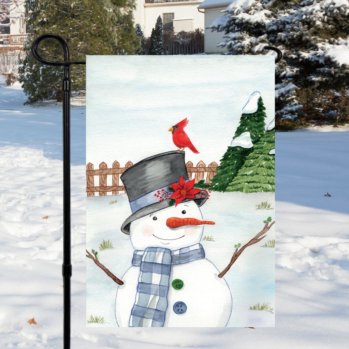 Snowman Winter Garden Flag 12x18 inch Gift Cotton and Crate