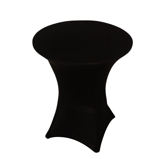 Spandex 33"-36" Round Cocktail Table Cover Black - Easy to Maintain Stretch Fitted Highboy Tablecloth Tablecloths HIER_2130