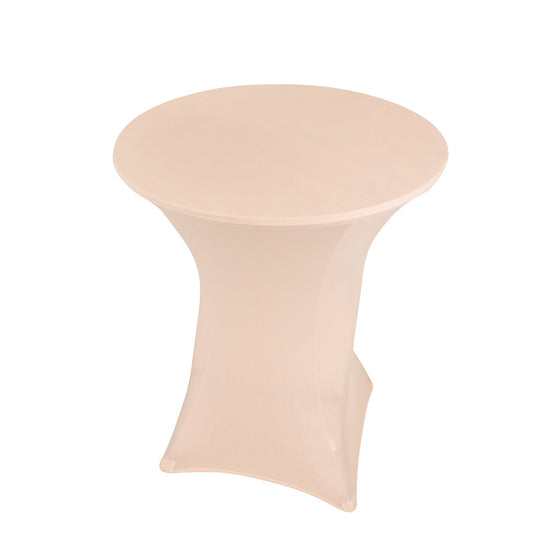 Spandex 33"-36" Round Cocktail Table Cover Blush - Easy to Maintain Stretch Fitted Highboy Tablecloth Tablecloths HIER_2130