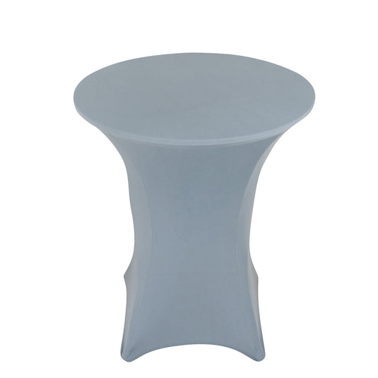 Spandex 33"-36" Round Cocktail Table Cover Dusty Blue - Easy to Maintain Stretch Fitted Highboy Tablecloth Tablecloths HIER_2130