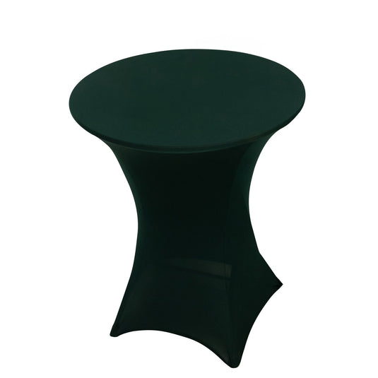 Spandex 33"-36" Round Cocktail Table Cover Hunter Emerald Green - Easy to Maintain Stretch Fitted Highboy Tablecloth Tablecloths HIER_2130