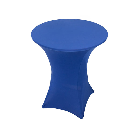 Spandex 33"-36" Round Cocktail Table Cover Royal Blue - Easy to Maintain Stretch Fitted Highboy Tablecloth Tablecloths HIER_2130