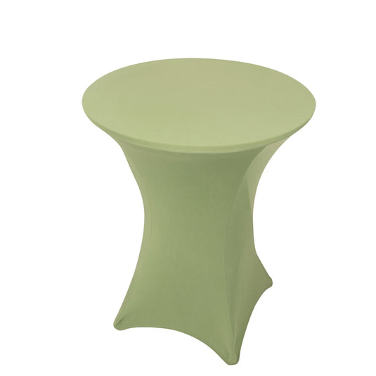 Spandex 33"-36" Round Cocktail Table Cover Sage Green - Easy to Maintain Stretch Fitted Highboy Tablecloth Tablecloths HIER_2130