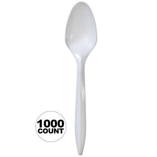 *WHOLESALE* Disposable - Medium Weight - White - Tea Spoons | 1000 ct. Disposable Spoons VeZee