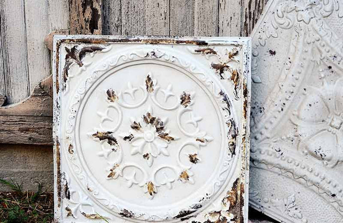 Ornate Distressed Square Ceiling Plate General PPD