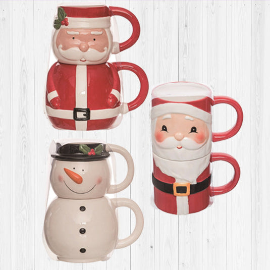 Dimensional Stacking Holiday Mugs, Pick Your Style Gift TP