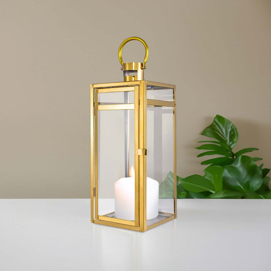 Stainless Steel Candle Lantern Vintage Top Design Gold - Outdoor Metal Patio Lantern Centerpiece 22