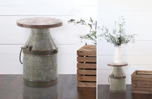 Galvanized Milk Jug Stool General UMA