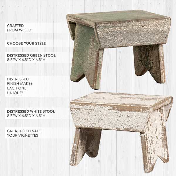 Load image into Gallery viewer, Vintage Inspired Distressed Wooden Milking Stool, Choose Your Color Whats trending RH
