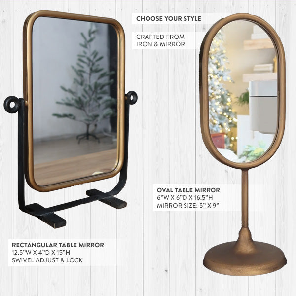 Load image into Gallery viewer, Rustic Iron Tabletop Mirror, Choose Your Style Whats trending ABH
