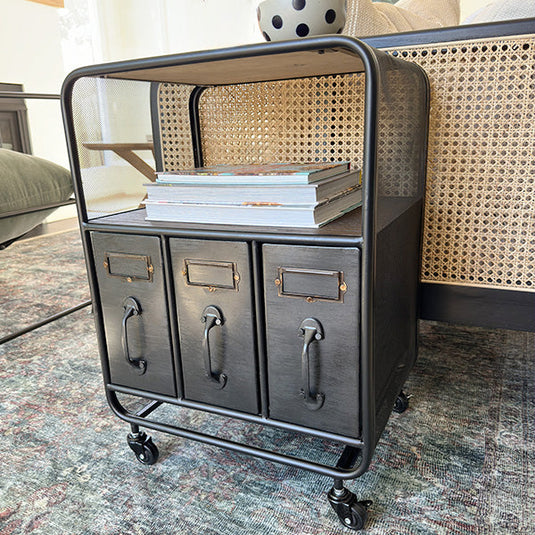 Vintage Storage Table with Wheels Whats trending ABH