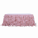 Taffeta 14ft Table Skirt Dusty Rose - Cascading Curly Willow Style Table Cover Table Skirts PROstorez Default Title
