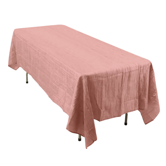 Taffeta 60"x102" Rectangle Tablecloth Dusty Rose - Accordion Crinkle Table Cover Tablecloths HIER_2171