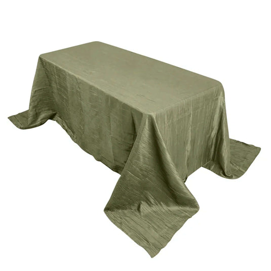 Taffeta 90"x132" Rectangle Tablecloth Dusty Sage Green - Seamless Accordion Crinkle Table Cover Tablecloths HIER_2171