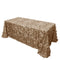 Taffeta 90"x132" Rectangle Tablecloth Taupe | 3D Leaf Petal Design Seamless Table Cover PROstorez