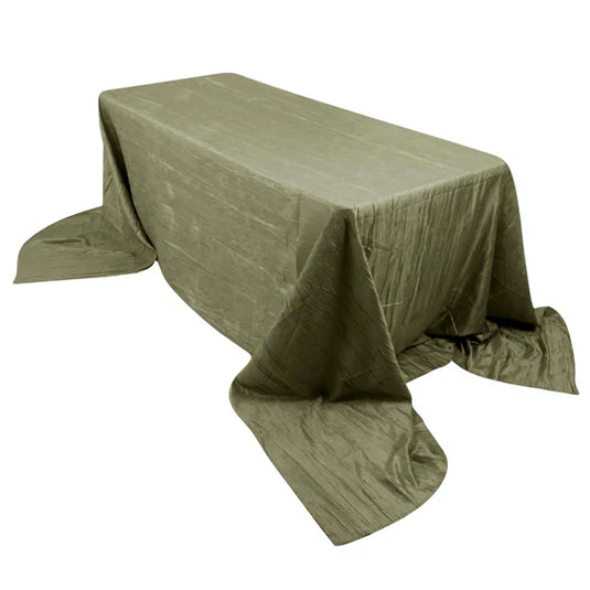 Taffeta 90"x156" Rectangle Tablecloth Dusty Sage Green - Accordion Crinkle Seamless Table Cover Tablecloths HIER_2171