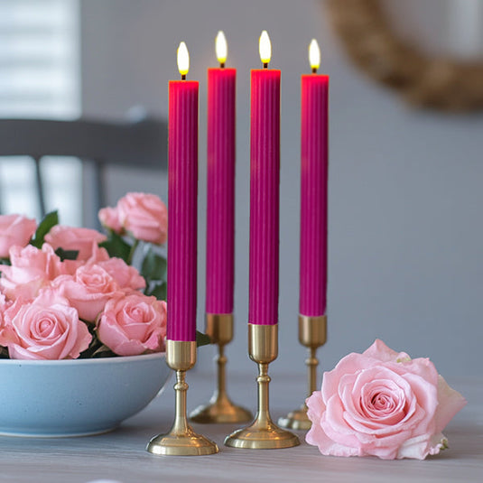 Valentines Flameless Taper Candles, Set of Four General ABH