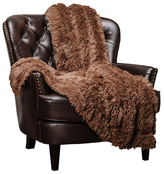 Solid Faux Long Fur Throw Blanket Collective Chanasya