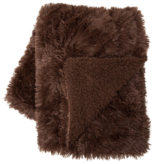 Solid Faux Long Fur Throw Blanket