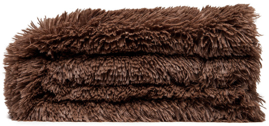 Solid Faux Long Fur Throw Blanket