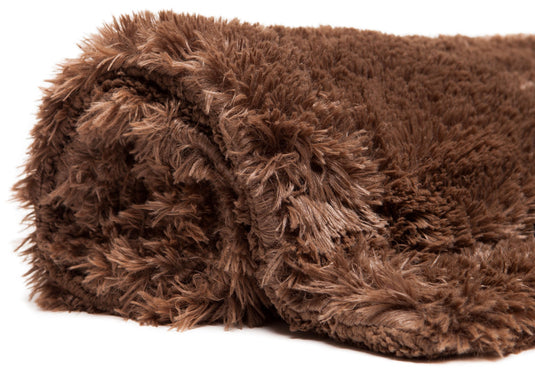 Solid Faux Long Fur Throw Blanket