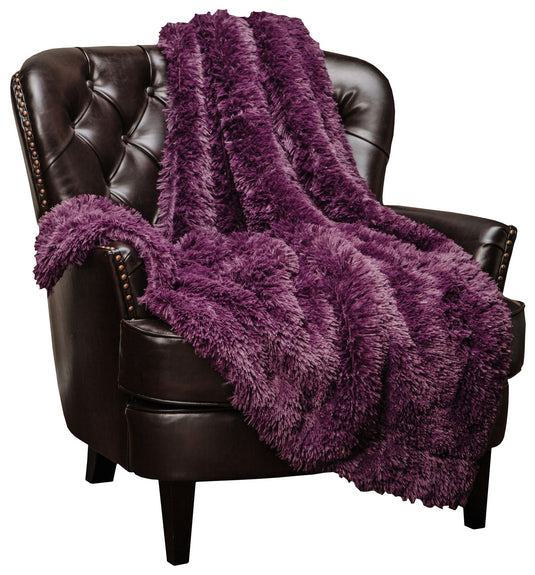 Solid Faux Long Fur Throw Blanket Collective Chanasya