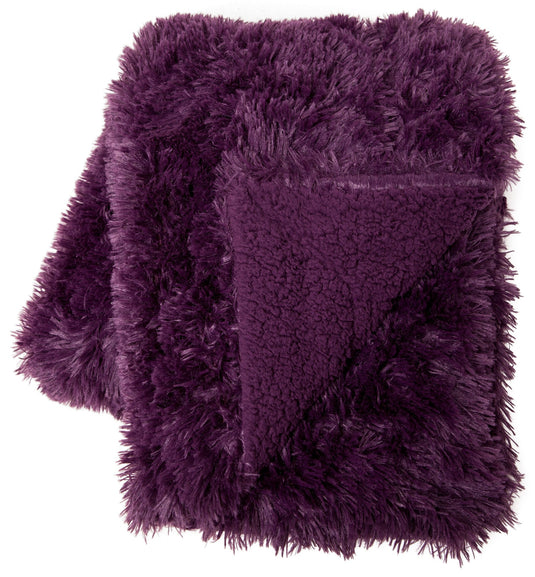 Solid Faux Long Fur Throw Blanket Collective Chanasya