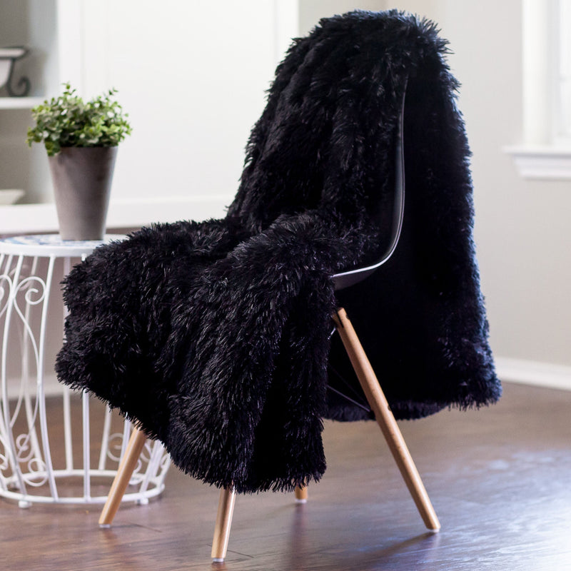 Load image into Gallery viewer, Solid Faux Long Fur Throw Blanket Collective Chanasya
