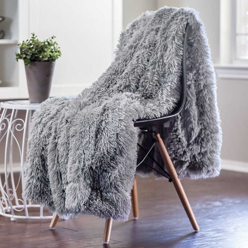 Load image into Gallery viewer, Solid Faux Long Fur Throw Blanket
