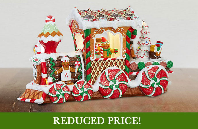 Musical Light Up Gingerbread Train Engine General RAZ