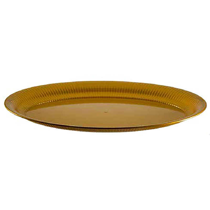 Load image into Gallery viewer, Gold Oval Heavy Weight Plastic Tray14&quot; X 21&#39;&#39; Serverware Party Dimensions
