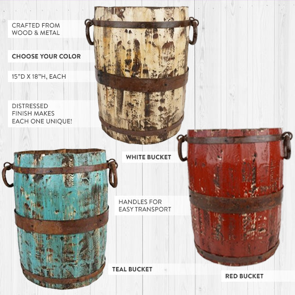 Load image into Gallery viewer, Huge Handmade Spanish Pine Wooden Bucket, Choose Your Color Whats trending CIMA
