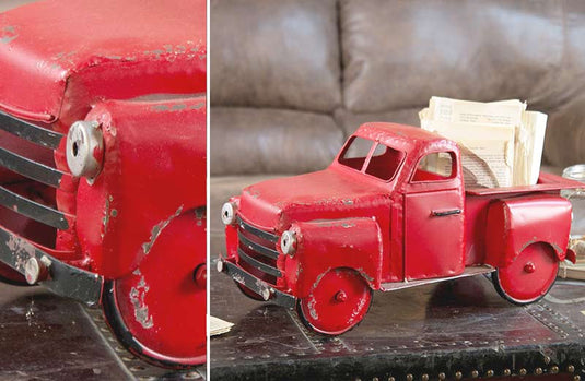 Antiqued Red Metal Truck General VIP