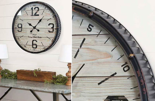 Corrugated Wooden Plank Wall Clock General VIP