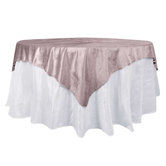 Velvet 72"x72" Table Overlay Square Tablecloth Mauve - Premium Soft Finish Table Topper Overlays HIER_2160 Default Title