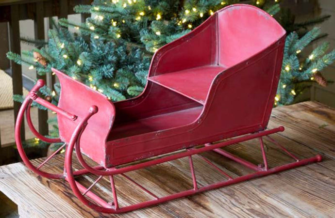 *HUUUGE* Vintage Inspired Red Metal European Sleigh General PHC